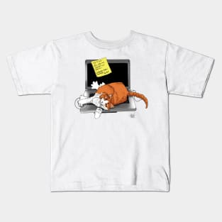 Laptop Cat Kids T-Shirt